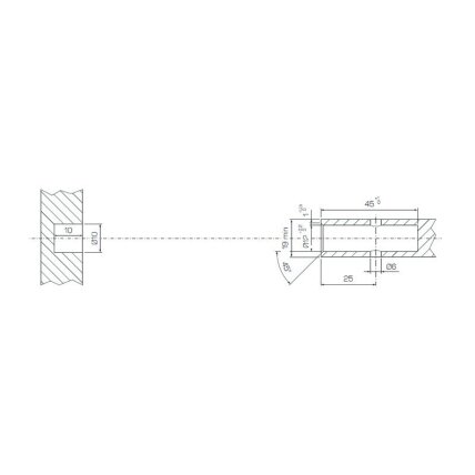 Recessed horizontal fitting with integrated bush ROTO 3