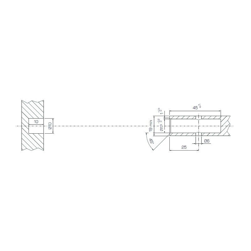 Recessed horizontal fitting with integrated bush ROTO 3