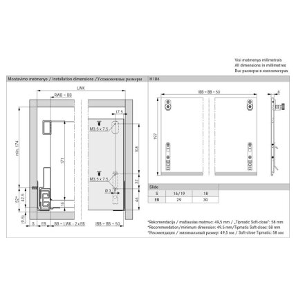 „Nova Pro Scala" inset panel for drawer H186 2 „Nova Pro Scala" inset panel for drawer H186 2