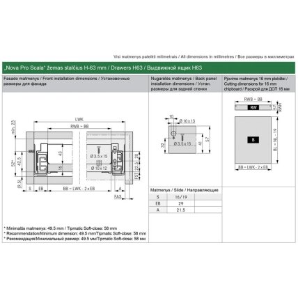 "Nova Pro Scala" drawer H-63 mm 1 "Nova Pro Scala" drawer H-63 mm 1