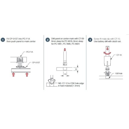 The self tapping PC-M1B male clip 1 The self tapping PC-M1B male clip 1