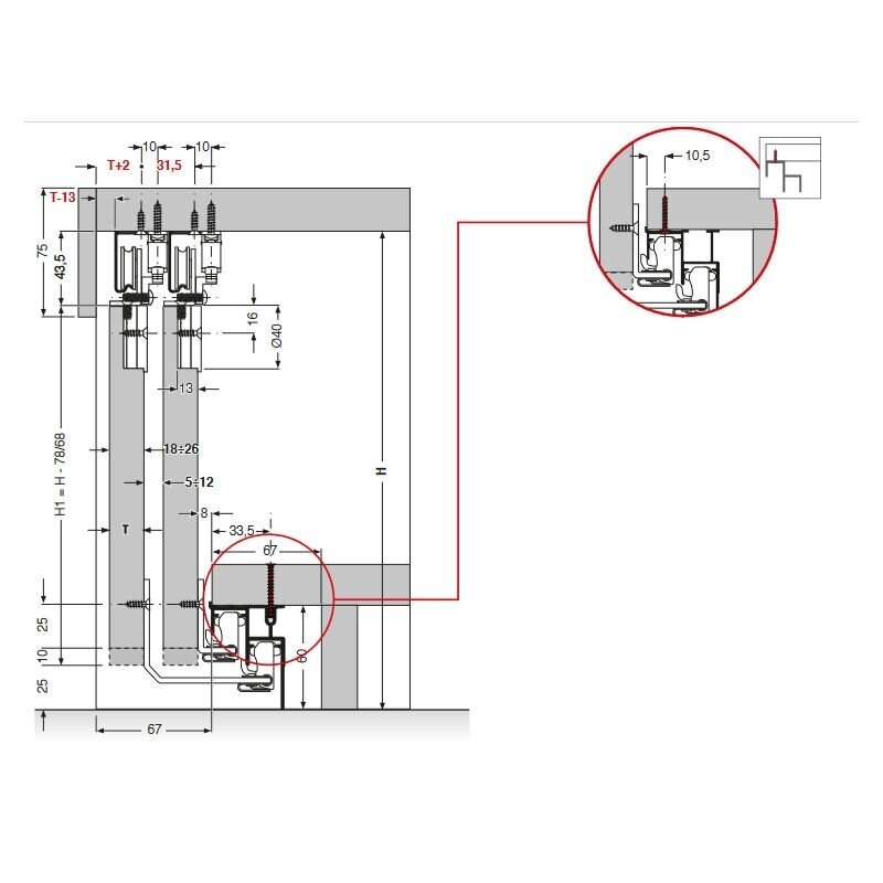 System drzwi podwieszanych PS06 MF 4 System drzwi podwieszanych PS06 MF 4