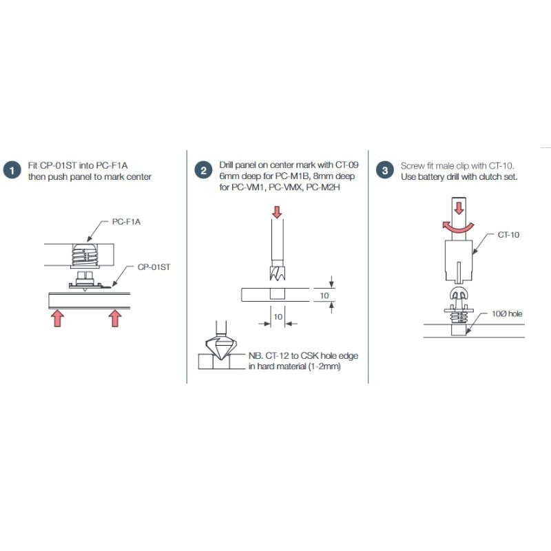 The self tapping PC-M1B male clip 1 The self tapping PC-M1B male clip 1