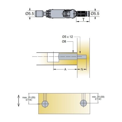 Шток эксцентрика TITUS Cam5000, Quickfit TL5 1 Шток эксцентрика TITUS Cam5000, Quickfit TL5 1