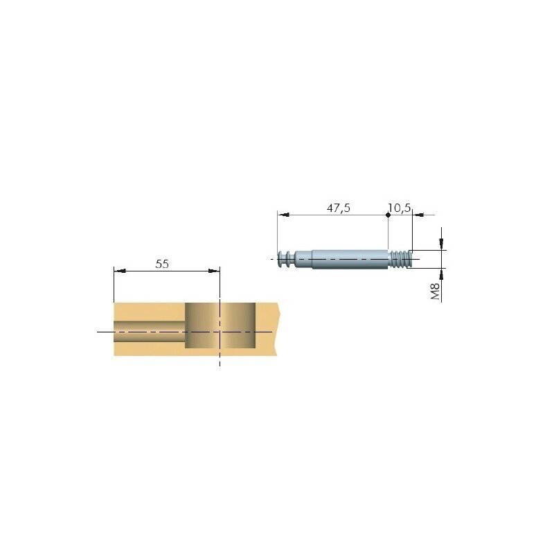 Bolt M8x58 mm for "Spiral Lock" 1