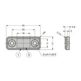 PP covered counter plate for magnetic catch SU.MC-MS51