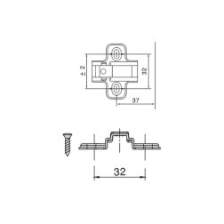 Mounting plate for hinges "TOP LINE"