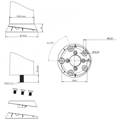 Leg connector with angle adjustment 1