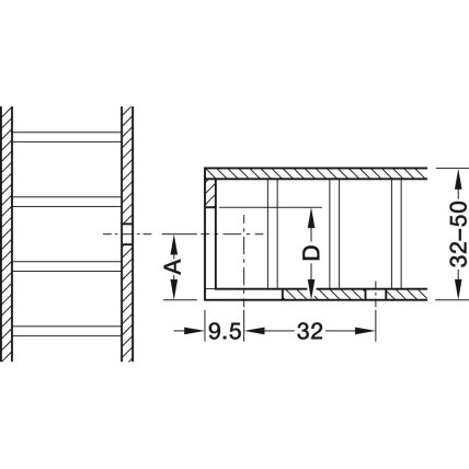 Connector housing Rafix, Ø - 20 mm, for lightweight panels, plastic 2