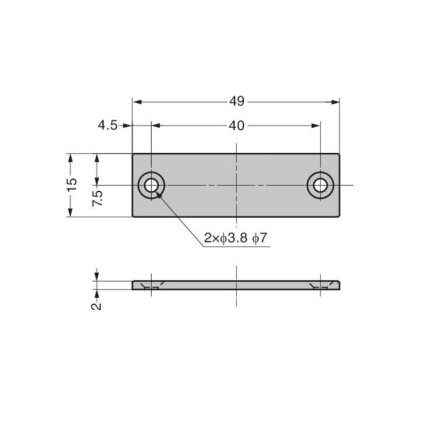 Stainless steel counter plate for magnetic catch SU.MC-MS50 1