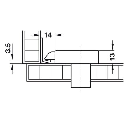 Angled striking plate, for Symo latchbolt rim lock, for screw fixing, 42x25x10 mm 1 Angled striking plate, for Symo latchbolt rim lock, for screw fixing, 42x25x10 mm 1