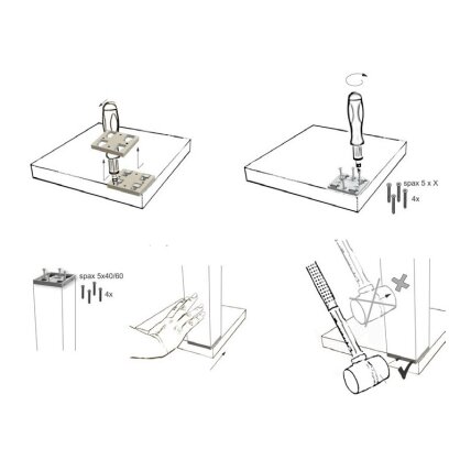 The plate to attach wooden leg to the tabletop 1
