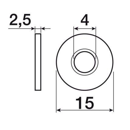 Screw-in plate , 15 mm, zinc plated 2