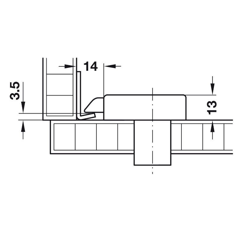 Angled striking plate, for Symo latchbolt rim lock, for screw fixing, 42x25x10 mm 1 Angled striking plate, for Symo latchbolt rim lock, for screw fixing, 42x25x10 mm 1