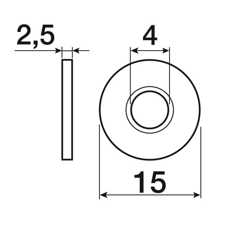 Screw-in plate , 15 mm, zinc plated 2