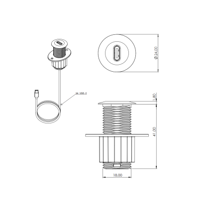 Powerdot Nano į baldus integruojamas USB kroviklis 4 Powerdot Nano į baldus integruojamas USB kroviklis 4