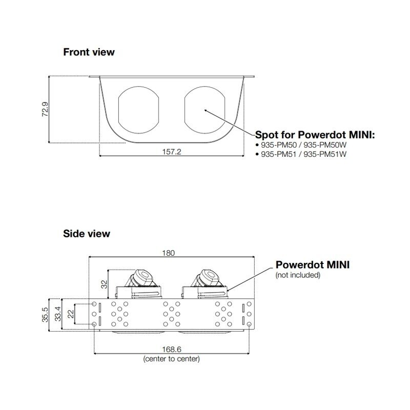 Powerdot Bracket Mini, double 3 Powerdot Bracket Mini, double 3