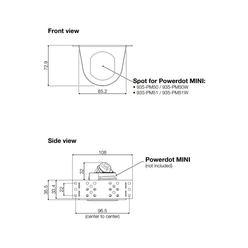 Powerdot Bracket mini, single 4 Powerdot Bracket mini, single 4