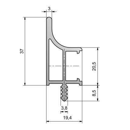 Flush pull grips for wall cabinets, suitable for LED lighting Flush pull grips for wall cabinets, suitable for LED lighting