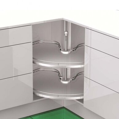 "QUATURIS 75" corner cabinet solution (with wooden shelves)