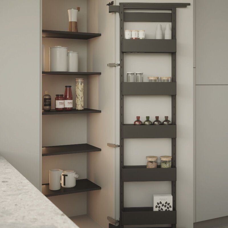 Cabinet door frame with shelves Cabinet door frame with shelves