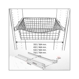 Set of roller runners for baskets