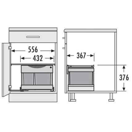 Waste bin S-PLIUS 600 12/8,5/8,5 2