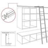 Sliding ladder SCALA rail for wall assembling Sliding ladder SCALA rail for wall assembling
