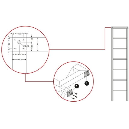 SCALA sliding kit for wooden ladder 1 SCALA sliding kit for wooden ladder 1