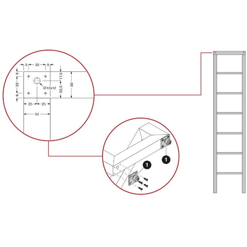 SCALA sliding kit for wooden ladder 1