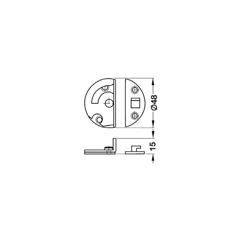 Table top swivel bolt, Ø=48 1