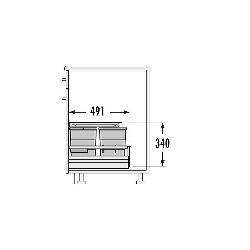 Waste bin Separato K, for 900 mm drawer 18/18/8/8 2 Waste bin Separato K, for 900 mm drawer 18/18/8/8 2