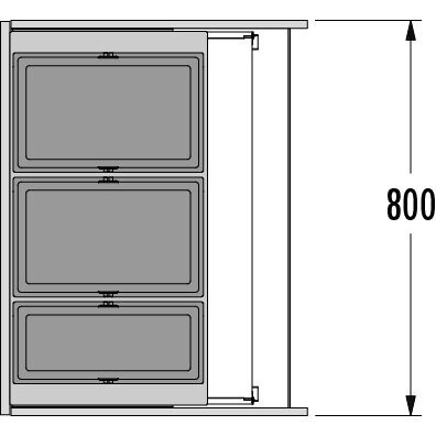 Waste bin AS Triple-XL 80 (3 bins) 18/28/28 2