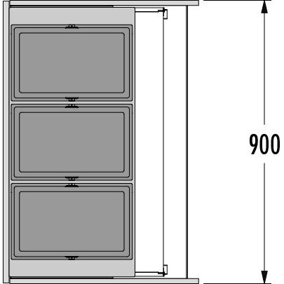 Waste bin AS Triple-XL 90 (3 bins) 28/28/28 3 Waste bin AS Triple-XL 90 (3 bins) 28/28/28 3