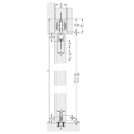 Комплект системы Hawa JUNIOR 120 B с рельсом, крепление к потолку 1 Комплект системы Hawa JUNIOR 120 B с рельсом, крепление к потолку 1