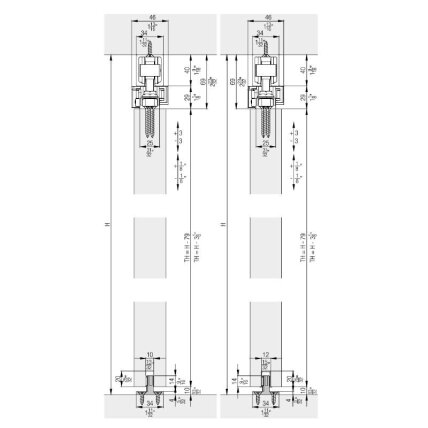 Комплект системы Hawa JUNIOR 80 Z Symmetric 2 с рельсом, крепление к потолку 2