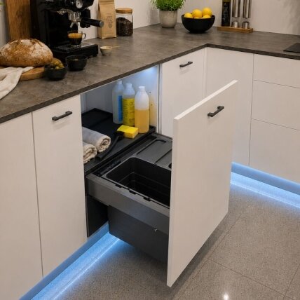 Waste system, push to open, for 600 mm cabinet 25/11.5/11.5 Waste system, push to open, for 600 mm cabinet 25/11.5/11.5