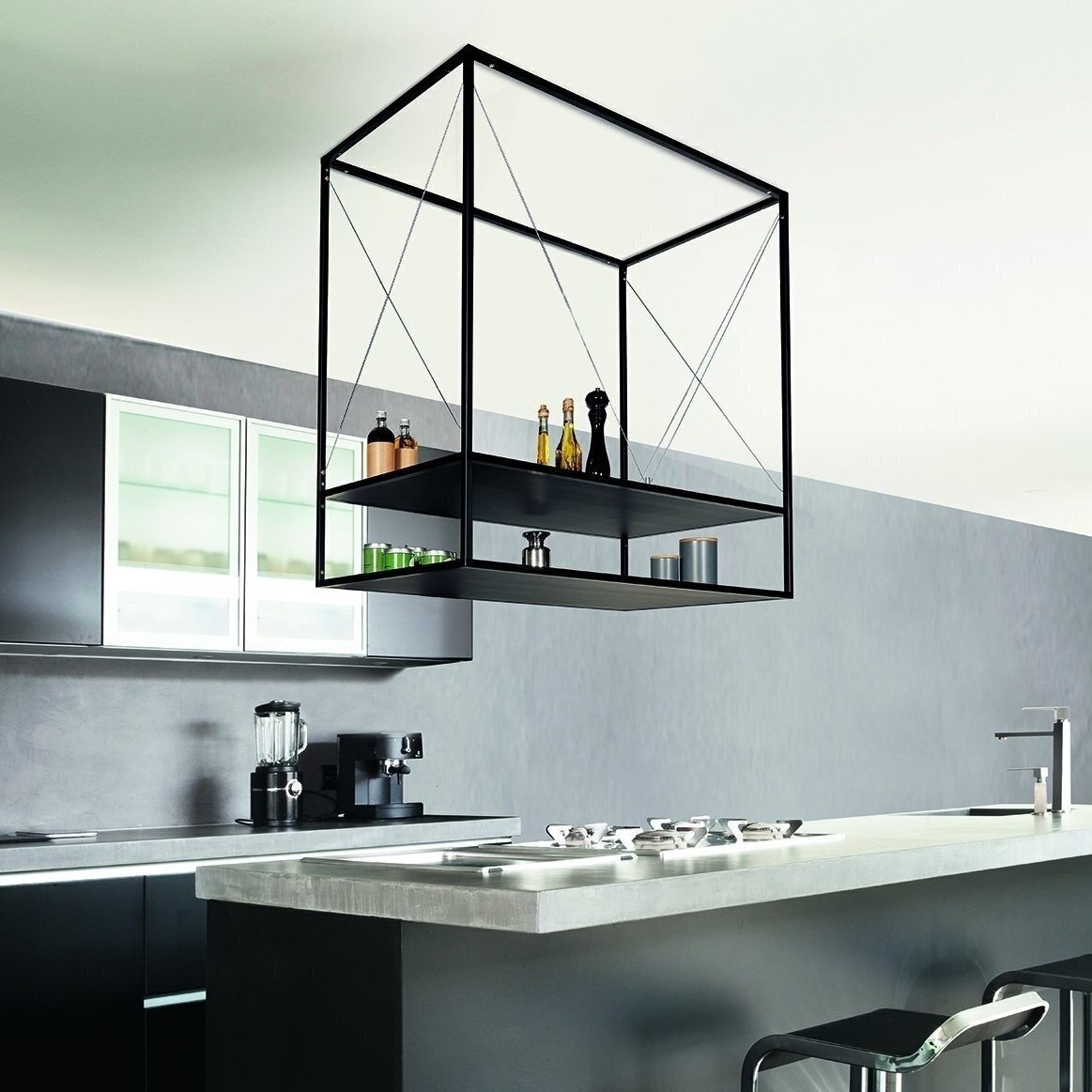 SMARTCUBE juodos spalvos lentynų modulių sistema iš aliuminio 1 SMARTCUBE juodos spalvos lentynų modulių sistema iš aliuminio 1