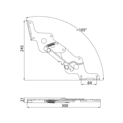 Sofa bed mechanism set (2 pcs.), 3 angles 7