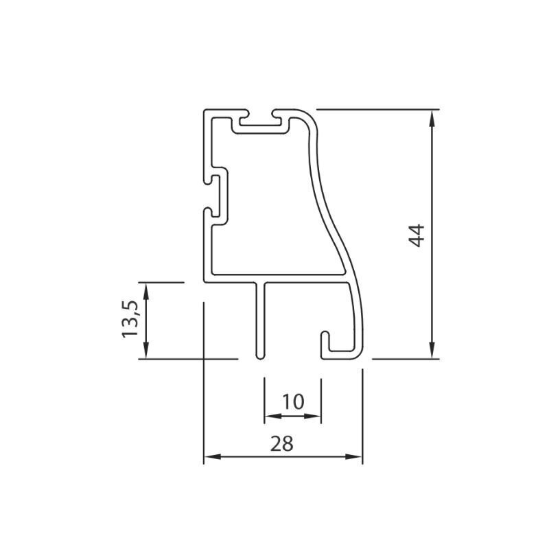 Side profile „AS“, for 10 mm filling Side profile „AS“, for 10 mm filling