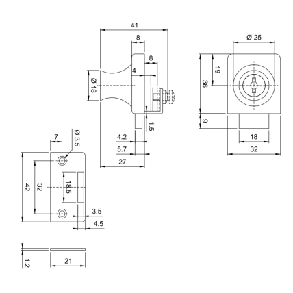 Lock for single glass doors 1