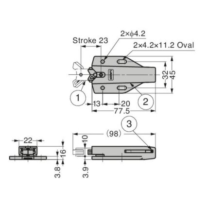 Non-magnetic touch latch 4