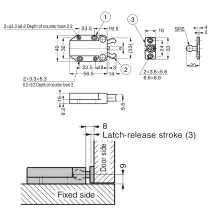 NON-MAGNETIC TOUCH LATCH MC-37F 3