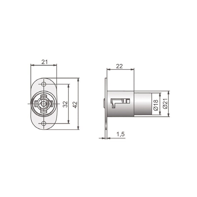 Lock with push cylinder "Lock 501" for sliding doors 1 Lock with push cylinder "Lock 501" for sliding doors 1