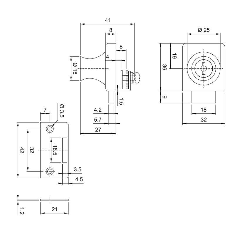 Lock for single glass doors 1