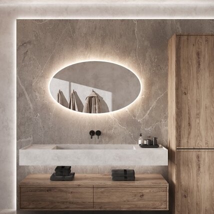 Frameless LED mirror 8010, with integrated demister 9