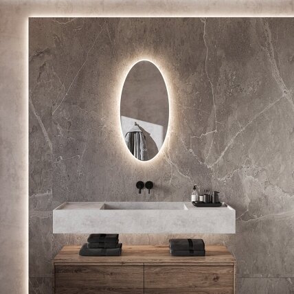 Frameless LED mirror 8010, with integrated demister 7