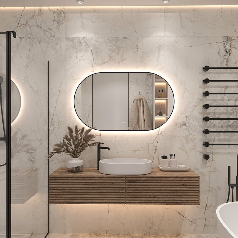 LED mirror 8040, with integrated demister 12 LED mirror 8040, with integrated demister 12