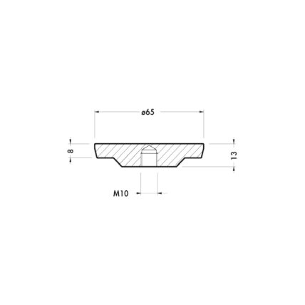 The plate to attach CAM.61072A0 leg to the glass 1