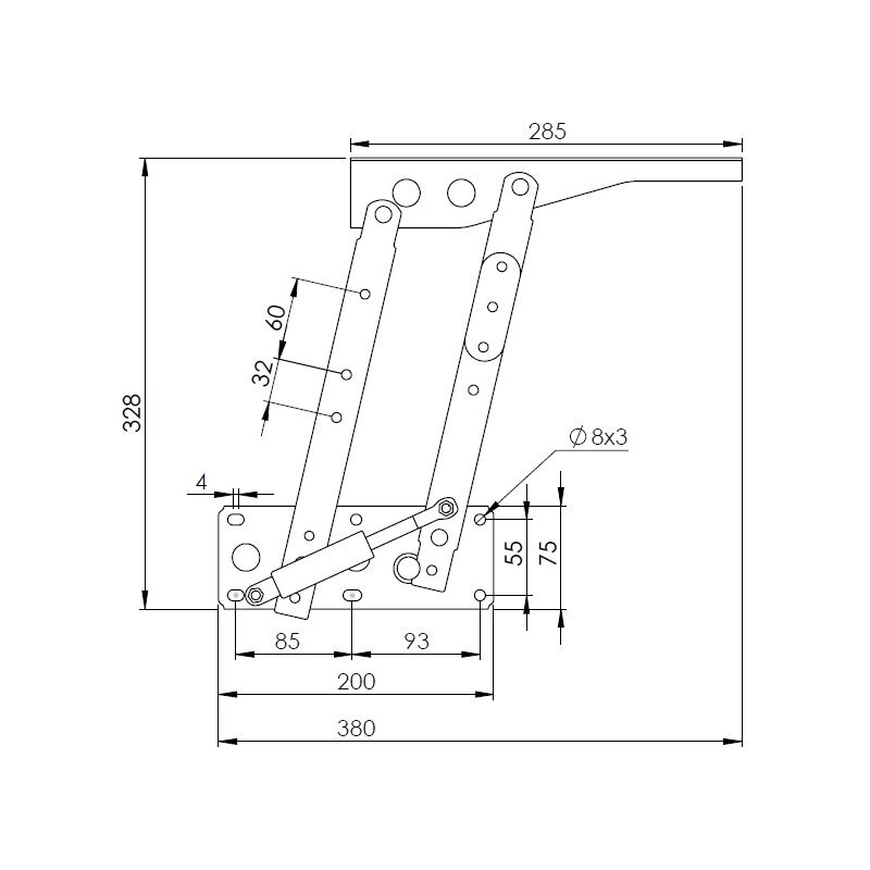 Mechanizm podnoszenia blatu 4